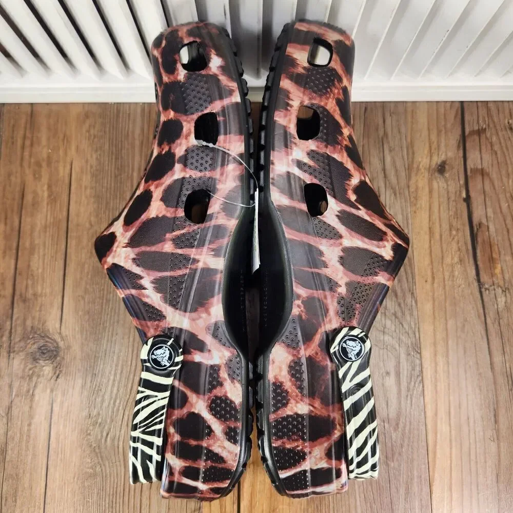 CROCS Classic Animal Remix Clog 207840-0ZR Mens Sz 13 Leopard Zebra Print Shoes